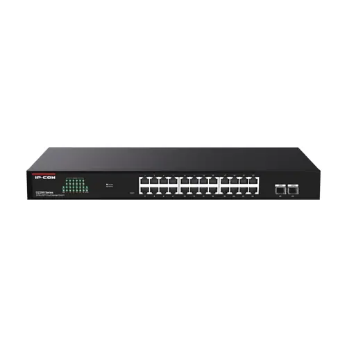 Switch 24 porturi RJ45 Gigabit, 2 porturi SFP Gigabit, Cloud Management - IP-COM G2226F Lichidare de stoc