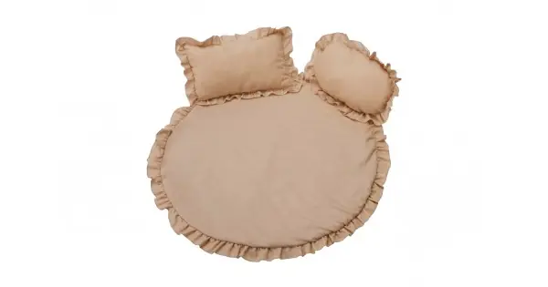 Set Covoras Impermeabil Cu Volan + 2 Perne Somnart, Din In, Crem Calitate înaltă