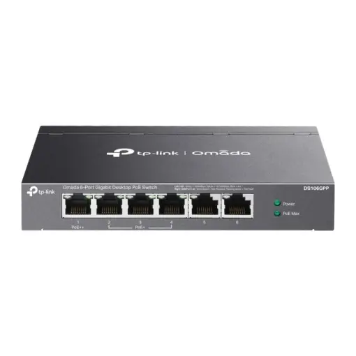 Switch 3 x RJ45 1G PoE+, 1 x RJ45 1G PoE++, 2 x RJ45 1G, Buget PoE 64W, Unanaged - TP-Link Omada DS106GPP Preț redus