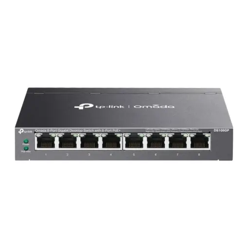 Reducere Switch 8 x RJ45 Gigabit PoE, Buget PoE 65W, Unanaged - TP-Link Omada DS108GP