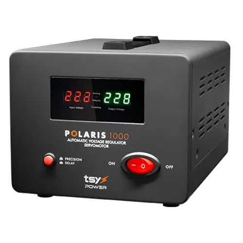Livrare gratuită Regulator de tensiune cu servomotor, 1000VA, tensiune la intrare 150-260V, delay 6-180s AVR-POLARIS-1000VA