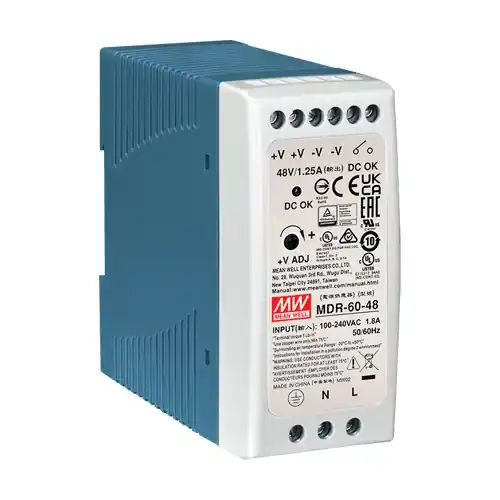 Sursa de alimentare in comutatie, 48V/1.25A, 60W, sina DIN - MEAN WELL MDR-60-48 Livrare gratuită