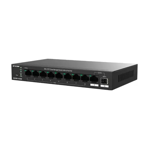 Switch 8 x RJ45 1G PoE, 1 x SFP 1G, 1 x RJ45 1G, 120W, Cloud Management - IP-COM G2210P-8-120W Cel mai bun preț