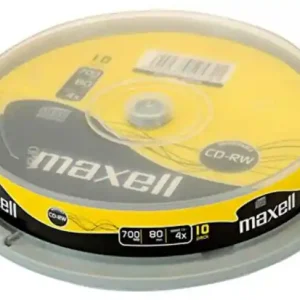 Noutate CD-RW Maxell 80min, 700MB, 52x - Pachet 10 bucăți - Reinscriptibil de Calitate Superioară