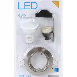 Nu rata Bec Led Omega 43492, tip spot, 4200K, GU10, 7W, 560lm, lumina naturala, cu suport complet