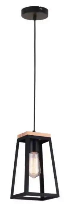 Super ofertă Pendul PLATINET - IKAR , E27 , 1x40W , Metal / Lemn , Negru