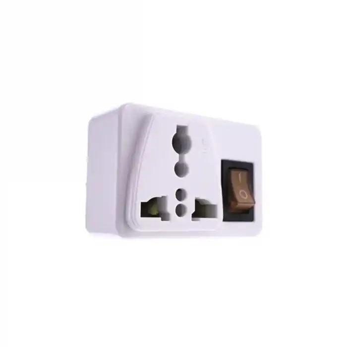 Adaptor priza us/uk la tip priza Europa, cu intrerupator, cb-06, alb Livrare rapidă