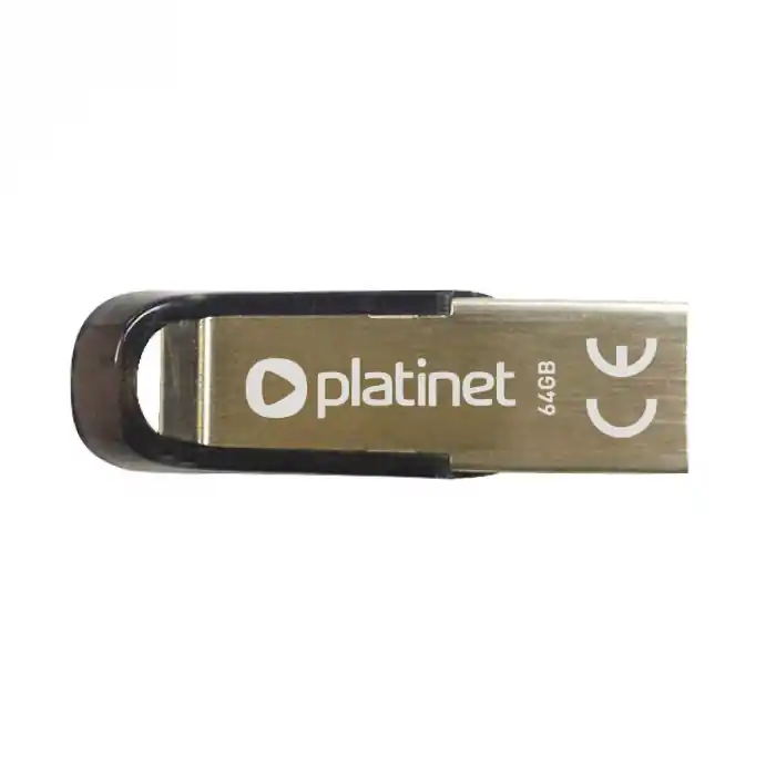 Lichidare de stoc Memorie USB, PLATINET, 64GB, S-Depo, USB 2.0, Rezistent la apa, Argintiu