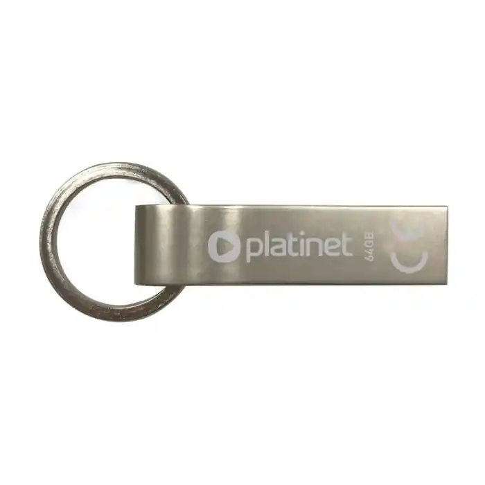 Doar azi Memorie USB, PLATINET, Pendrive K-DEPO, Metal, 64 GB, USB 2.0, Argintiu