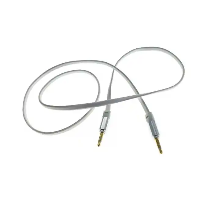 Vezi acum Cablu Audio jack 3.5mm tata la jack 3.5mm tata, stereo, 90cm, siliconic plat, alb