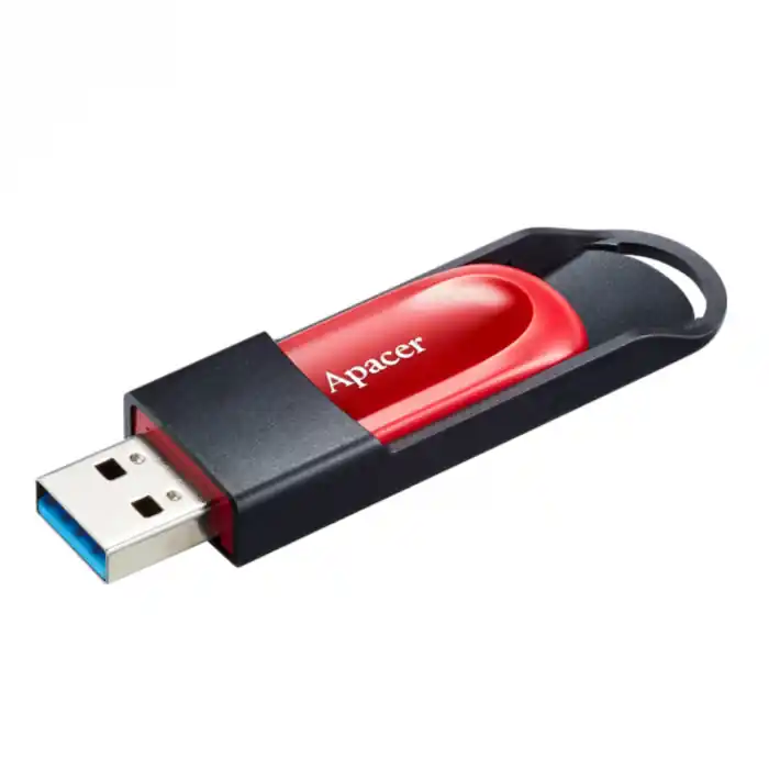 Super ofertă Memorie USB 3.1 Apacer 16Gb ,AH25A, retractabil, negru cu rosu