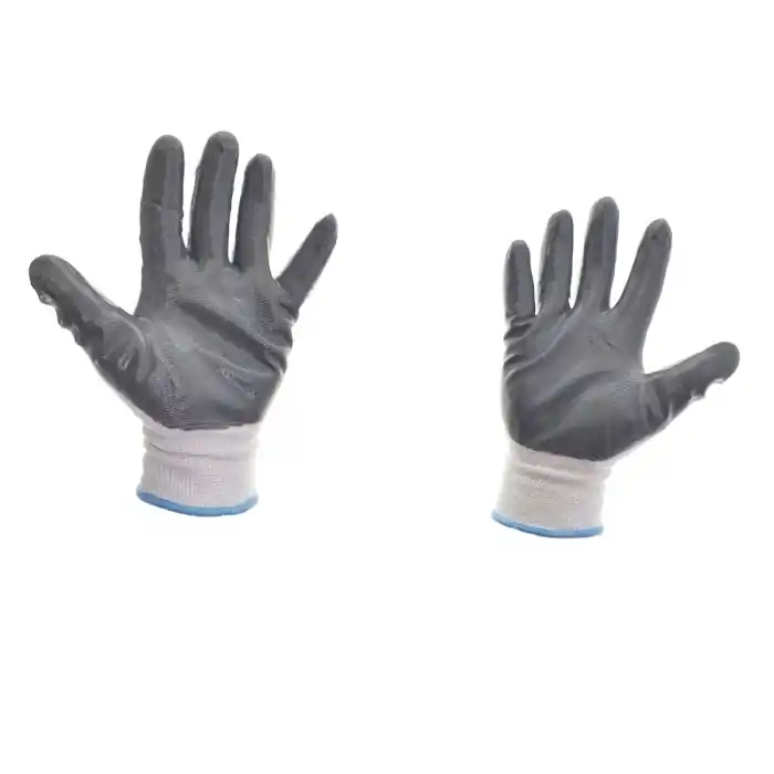 Manusi de protectie , pentru uz general, material textil si PVC, Marime L , albe cu gri inchis Ofertă limitată