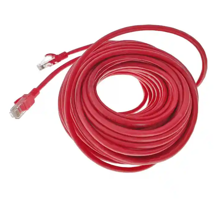 Bestseller Cablu UTP, Lanberg 40686, cat 5e, mufat 2xRJ45, lungime 15m, AWG 26, 100 MHz, de legatura retea, ethernet, rosu