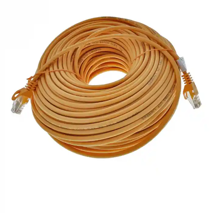 Retur ușor Cablu UTP, Lanberg 42812, cat 5e, mufat 2xRJ45, lungime 50m, AWG 26, 100 MHz, de legatura retea, ethernet, portocaliu