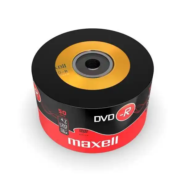 Ofertă DVD-R Maxell 4.7GB 16x - 50 bucăți/folie - Compatibil cu Playere DVD și PC