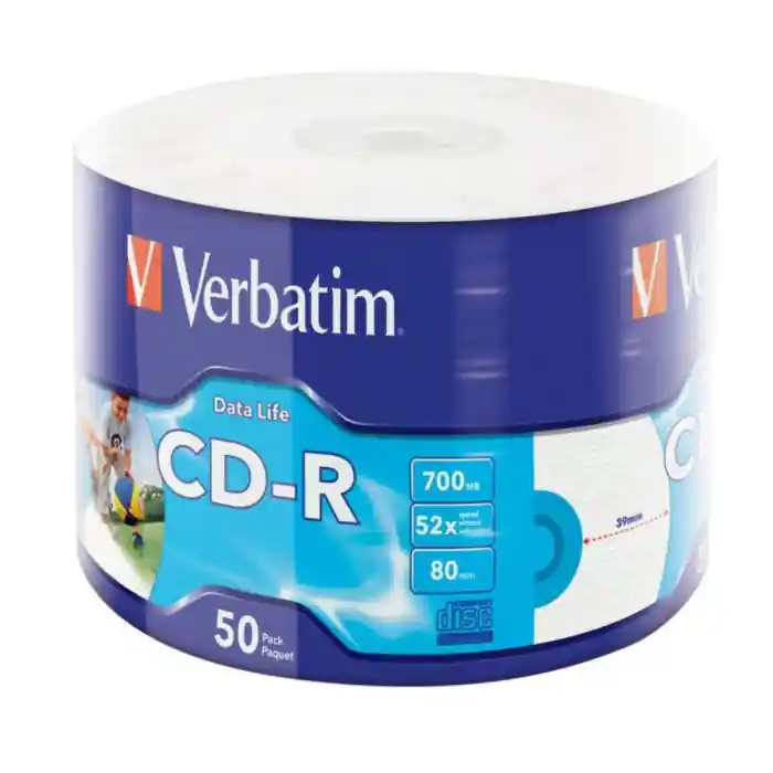 CD-R Verbatim [ 50pcs, 700MB, 52x, wrap | INKJET PRINTABLE Nu rata