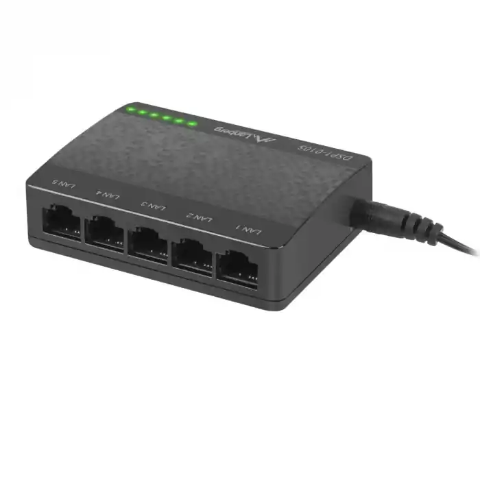 Switch Lanberg DSP1-0105 5 Porturi Negru Plată sigură