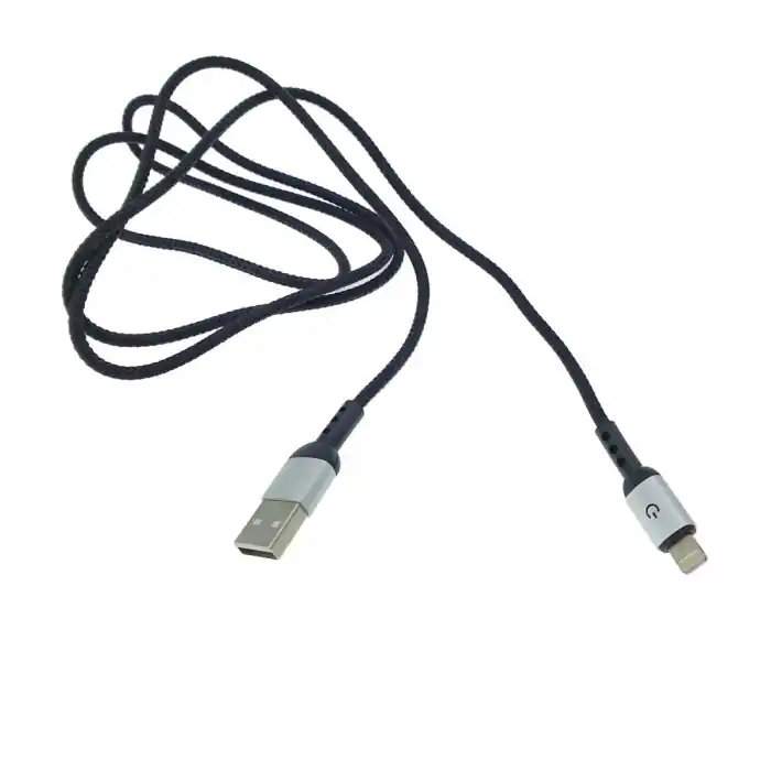 Cablu premium USB 2.0 tata la conector compatibil 8-pin Lightning tata , 3A, 1.2m, Fast Charging Bright Black, indicator Led, negru Discount