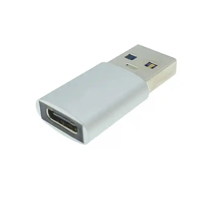 Ultima șansă Adaptor OTG USB 3.1 tata la USB tip C mama, carcasa aluminiu, Data C 080, alimentare si transfer de date, gri