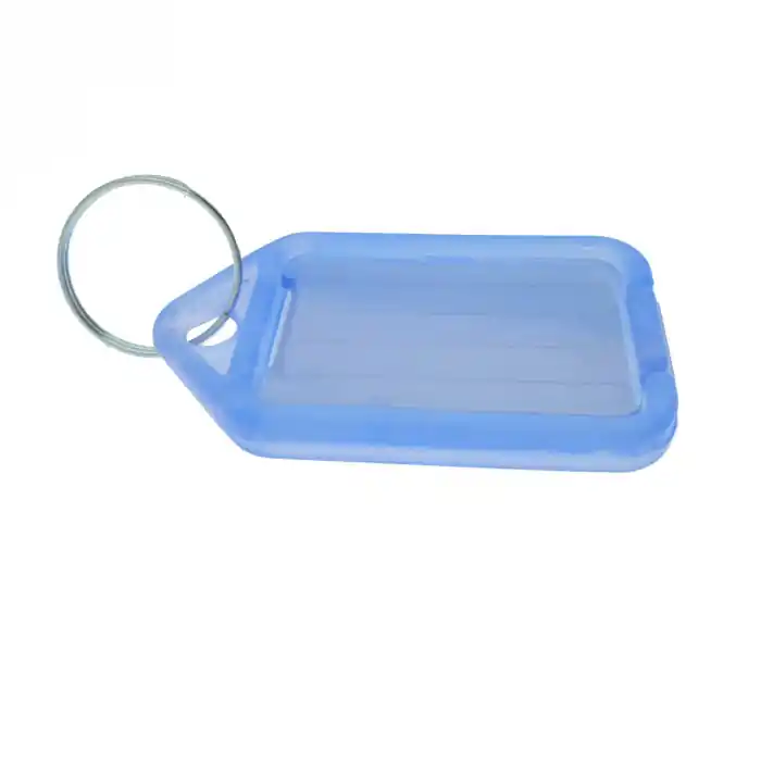Preferatul clienților Breloc albastru, 55 x 30 mm, cu eticheta identificare si inel de prindere, Key Ring Tag, din plastic