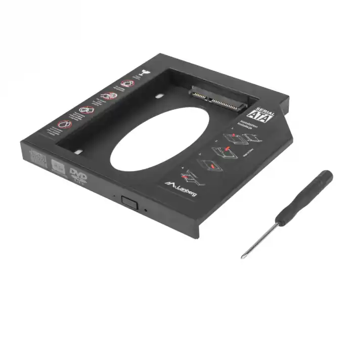 Reducere de preț Adaptor subtire pentru HDD, Lanberg, 5.25''->2.5'', 12.7mm
