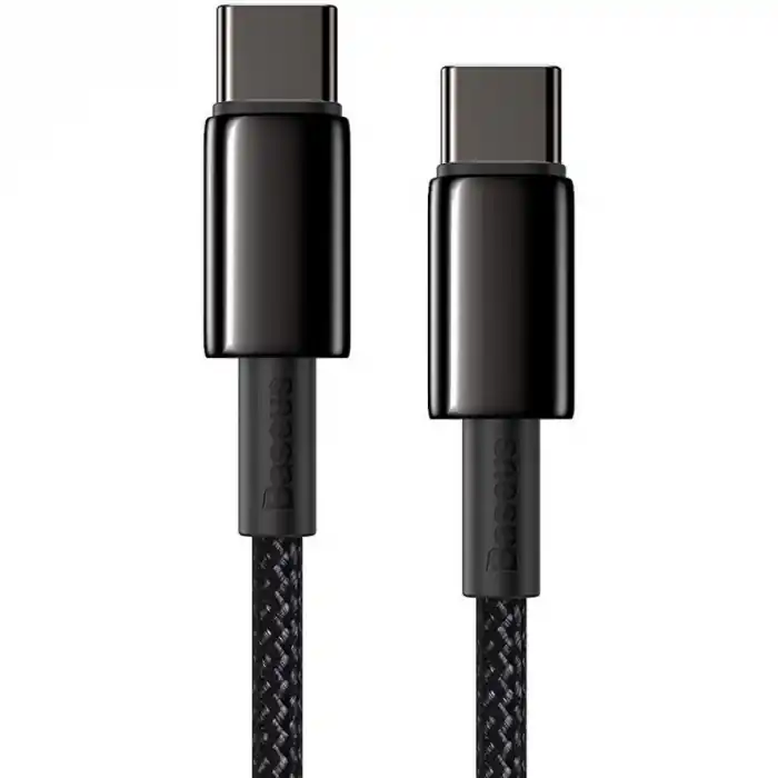Comandă acum Cablu Date si Incarcare Baseus USB Type-C la USB Type-C, 1 m, 100 W, 5 A, CATWJ-01, Negru