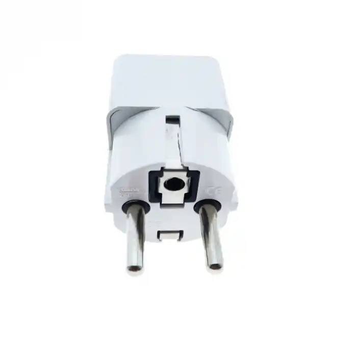 Adaptor stecher, pentru priza tip EU, in blister, alb Plată sigură