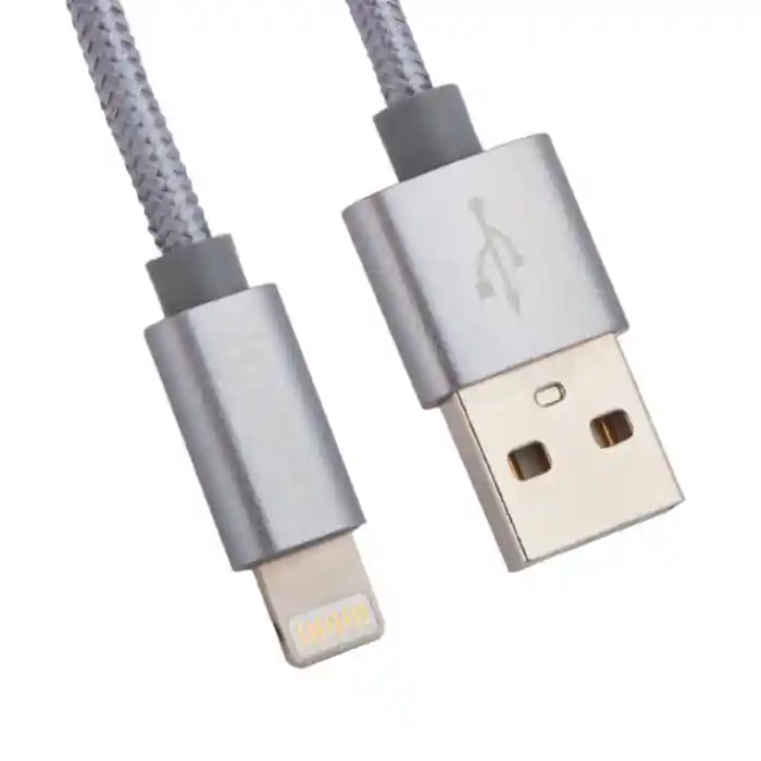 Cablu prevazut cu conectori USB tata si lightning tata, Hoco X2 Knitted, 2.4A, lungime 1m, gri Cumpără online