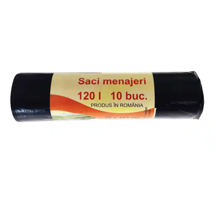 Ieftin Set 10 saci menajeri, 120 l, dimensiuni 70 x 105 cm, negri