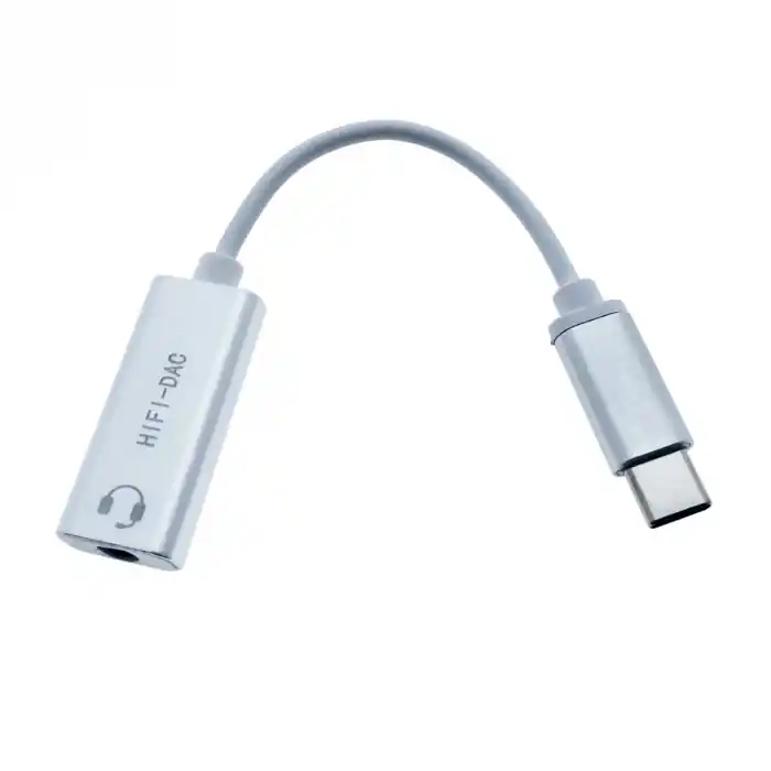 Adaptor audio, convertor USB Type C tata la Jack 3.5 mm mama, gri deschis Disponibil imediat