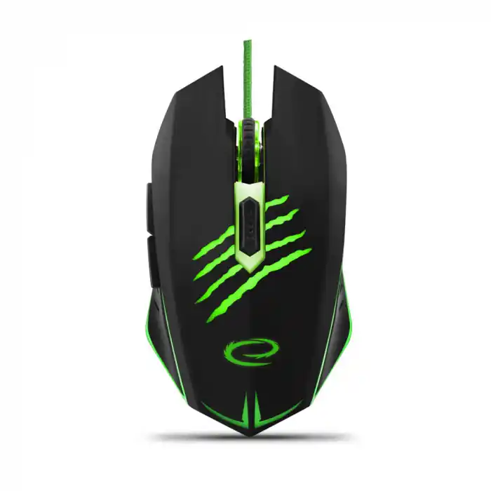 Mouse optic cu fir, Esperanza, USB, 2400DPI, Negru/Verde Comandă acum