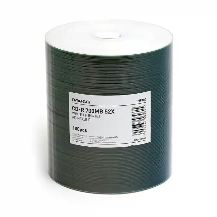 Ultima șansă OMEGA CD-R 700MBWHITE INKJET PRINTABLE FF 52X SET*100 [56461]