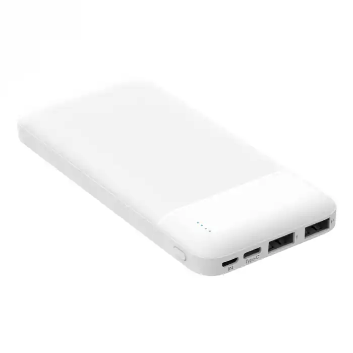 Transport gratuit Baterie externa, powerbank Platinet 45721, 10000 mAH li-polimer, 2 x USB, 1 x Type C, 1 x microUSB, LED, alb