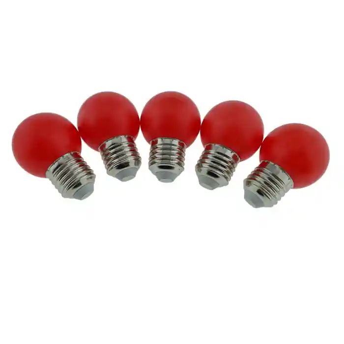 Set 5 becuri LED, E27 G45, Forever Light 86283, 2W, unghi larg de 360°, culoare rosie Reducere extra