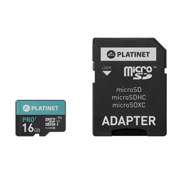 Card microSDHC 16 Gb UHS-I 70MB/S Platinet Pro 44000, clasa 10, cu adaptor SD Cel mai vândut