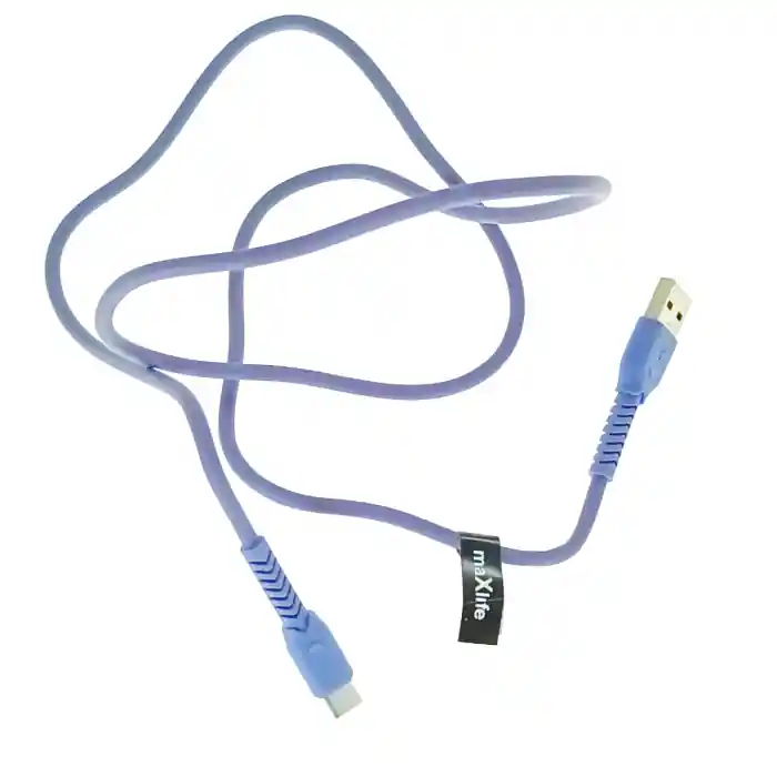 Ofertă de sezon Cablu cu conectori USB-A tata la USB-C tata, Maxlife 75816, incarcare, transfer date, 3A, lungime 100cm, violet
