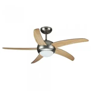 Ventilator Tavan 60w Cu Iluminat - Argintiu/lemn Ofertă de sezon