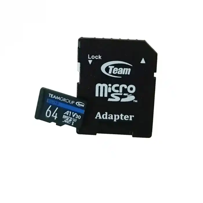 Memorie Team Group A1 microSDXC 64GB, UHS-I Class 3, V30, SD Adaptor Ofertă limitată