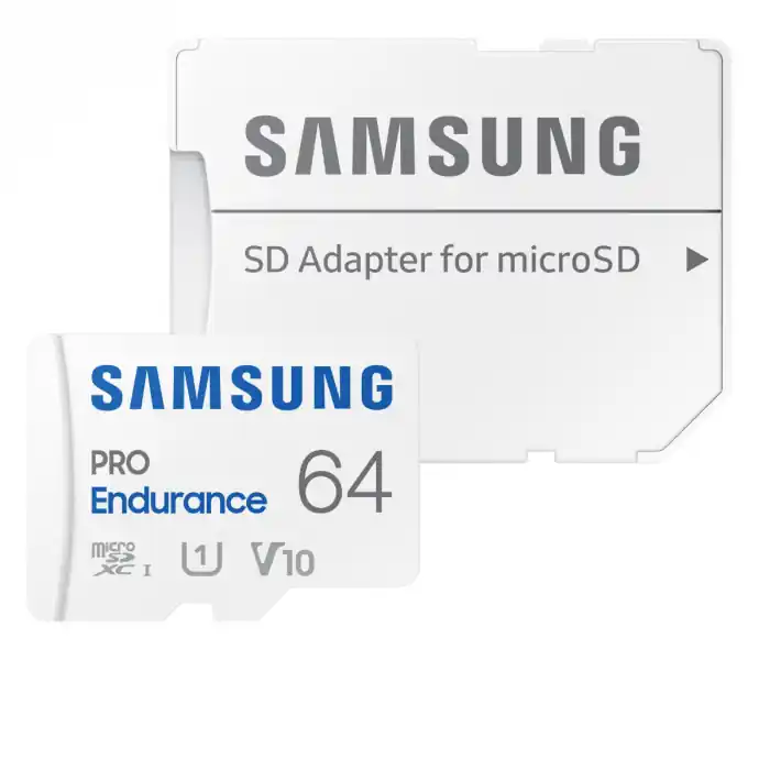 Reducere de preț Card microSDHC 64 Gb, Samsung Pro Endurance, U1, V10, 100/30/Mb/s, cu adaptor