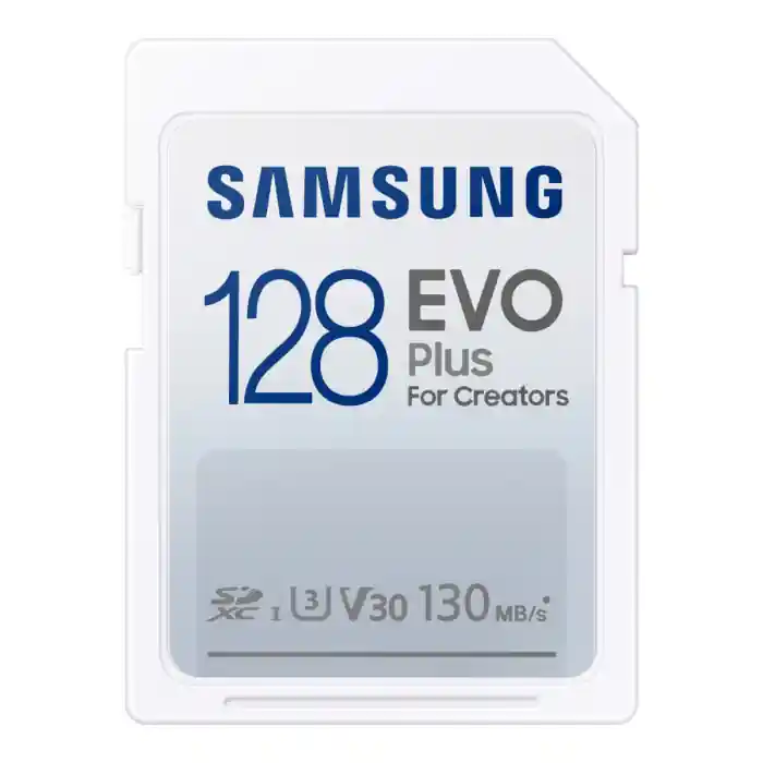 Card SDXC 128 Gb, Samsung Evo Plus for Creators, U3, V30, 130Mb/s Premium