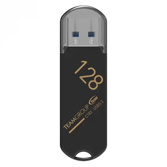 Preț redus Memorie USB 3.2 Gen 1, 128Gb, TeamGroup C183 04262, cu capac, neagra