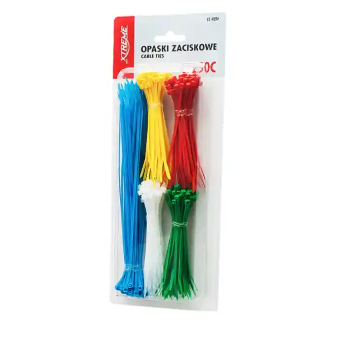 Set 250 bride zimtate din nailon, 2.5x100mm si 2.5x200mm, cu autoblocare, tip colier, Xtreme CT250C 06831, pentru fixare si legare, multicolor Plată sigură