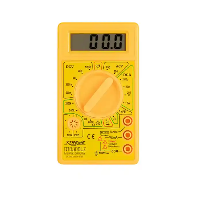 Reducere extra Multimetru digital Xtreme DT830BUZ 00444, DC 200mV-1000V, AC 200V-750V, galben