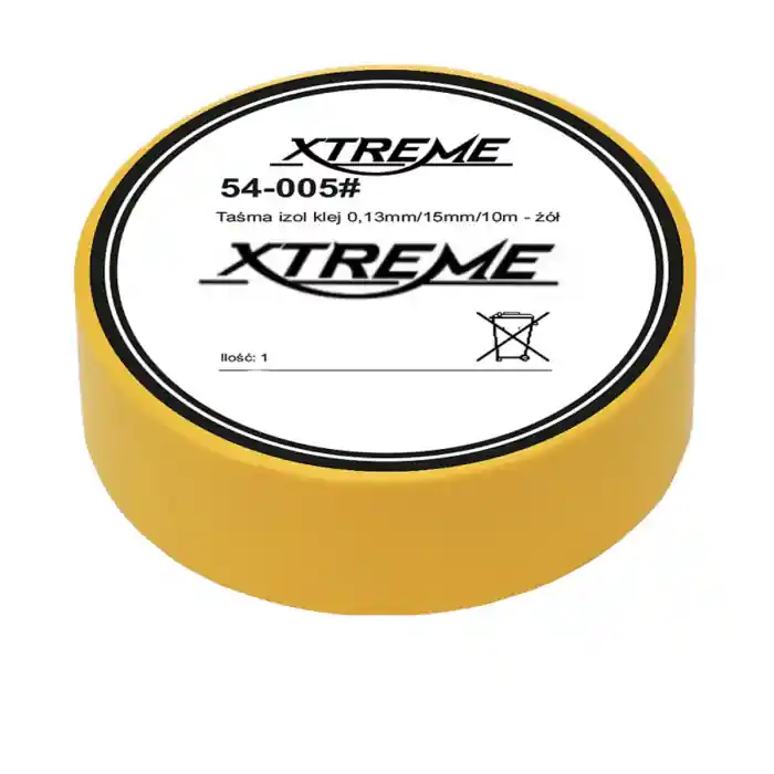 Premium Banda izolatoare adeziva, XTREME 07055, 0.13mmx15mm, 10m lungime, PVC, galbena