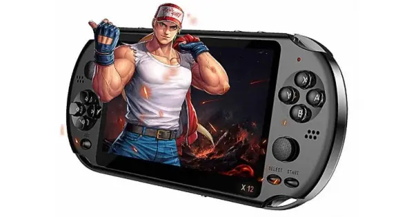 Plată securizată Consola portabila gaming X12, 8 GB, 3000 de jocuri instalate, Mario etc, Negru