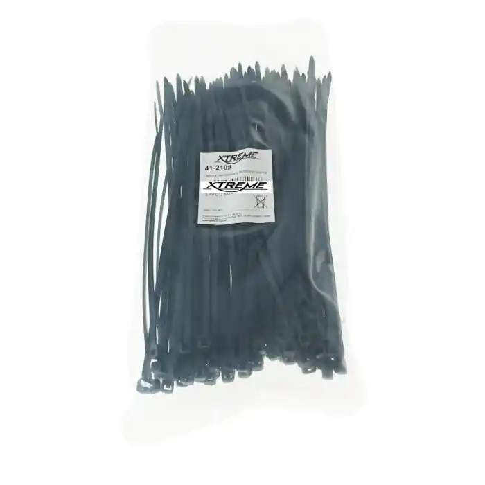 Set 100 bride zimtate din nailon, 2.9 x 150mm, cu autoblocare, tip colier, Xtreme 07116, pentru fixare si legare, negre Cel mai bun preț