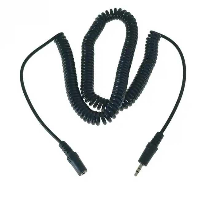 Cablu prelungitor audio, 5m, spiralat, jack 3,5mm tata-mama, Xtreme 01404, negru Reducere specială