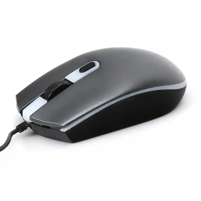 Cumpărături sigure Mouse optic USB pe cablu, Omega 45541, 4 butoane, 2000DPI, cablu de 1.5m lungime, gri