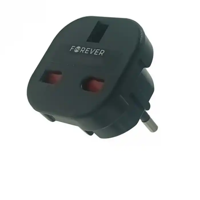Adaptor priza UK la priza Europa, Forever 39437, 10A, negru Ultima șansă