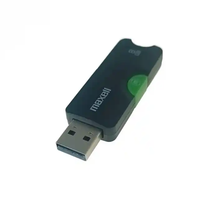 Preț promoțional Memorie USB 2.0 Maxell 8Gb, USBFlix, retractabila, negru cu verde